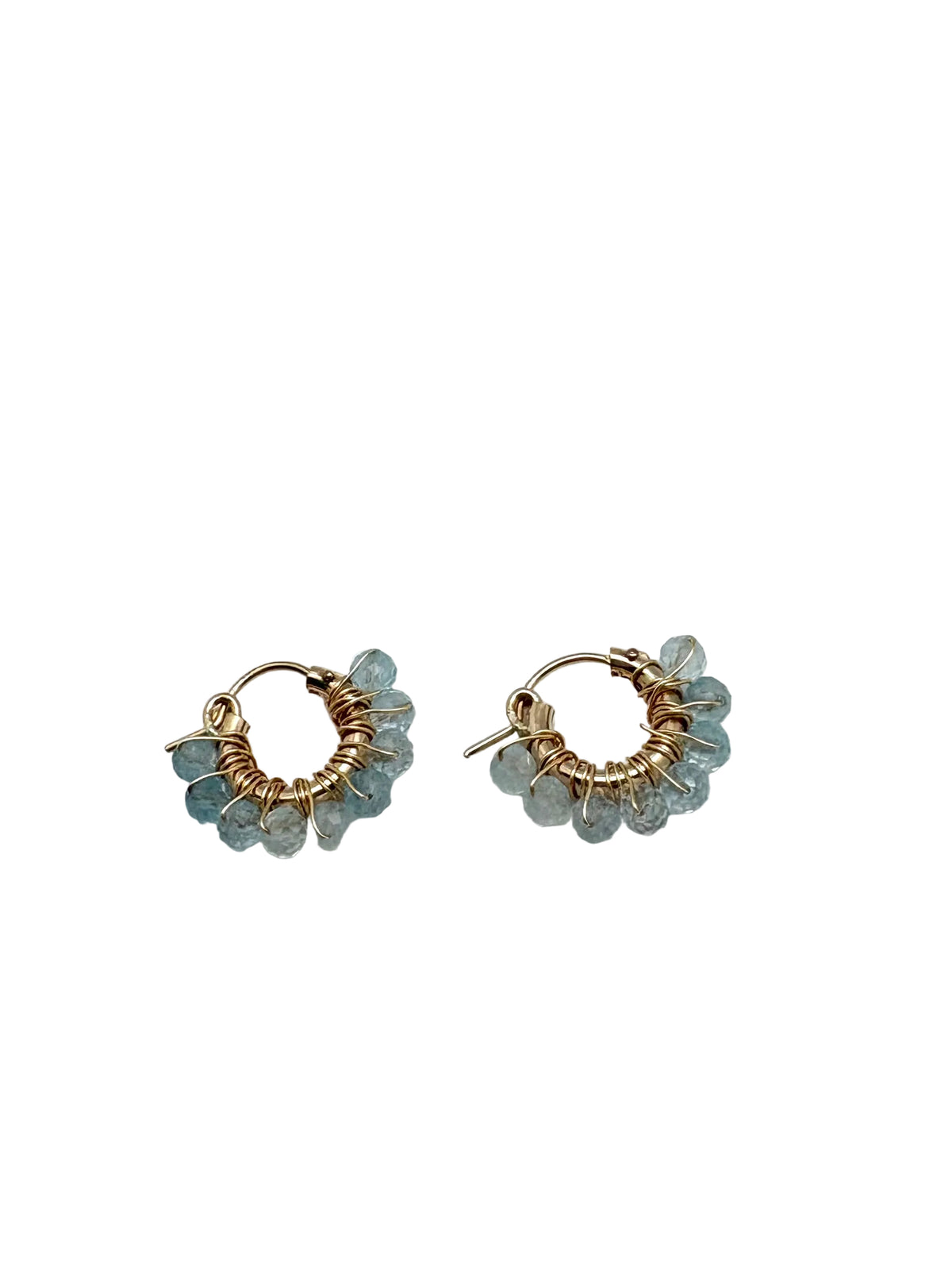 Diddi beaded hoop mini - aquamarine