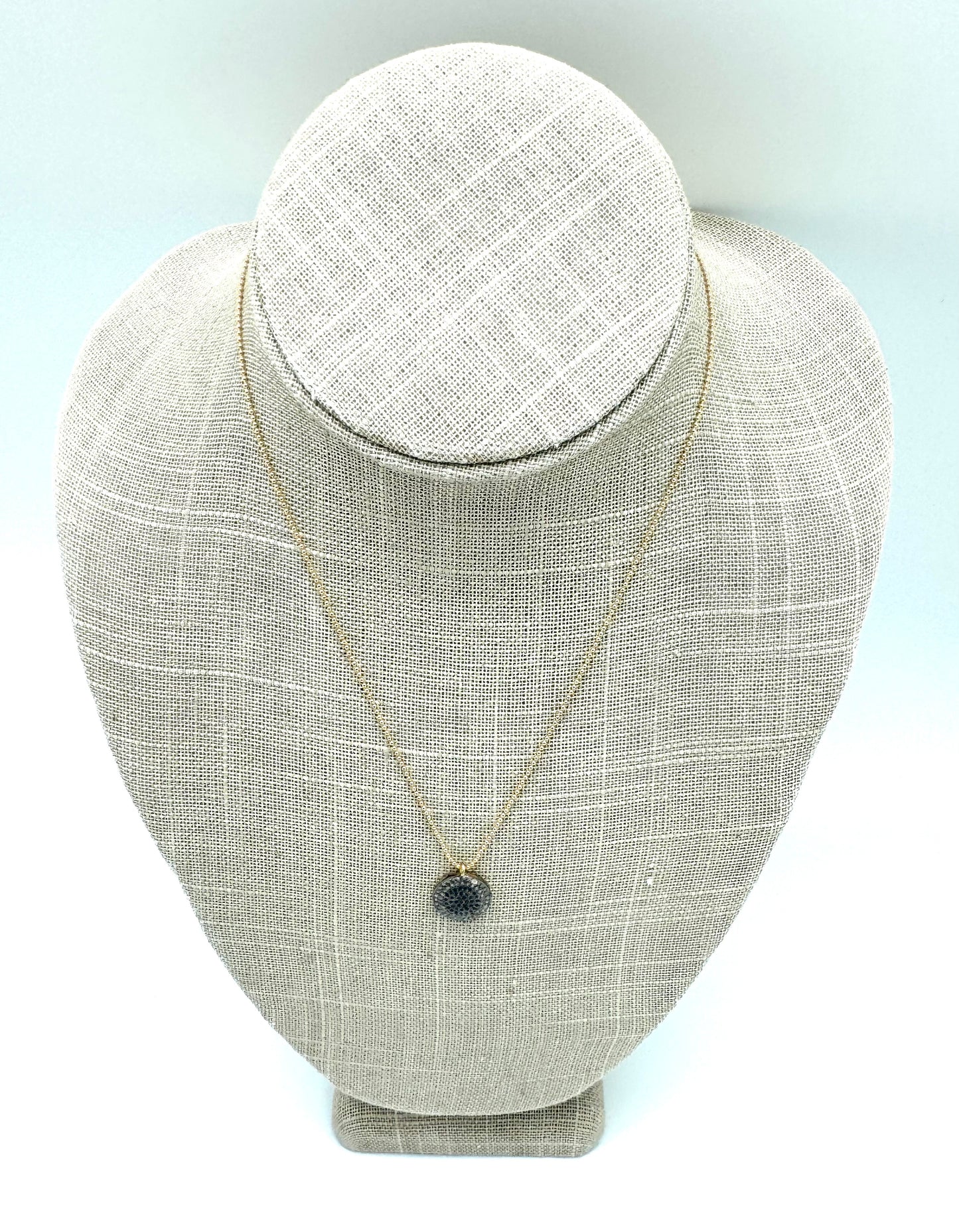 Diamond and sapphire circle necklace