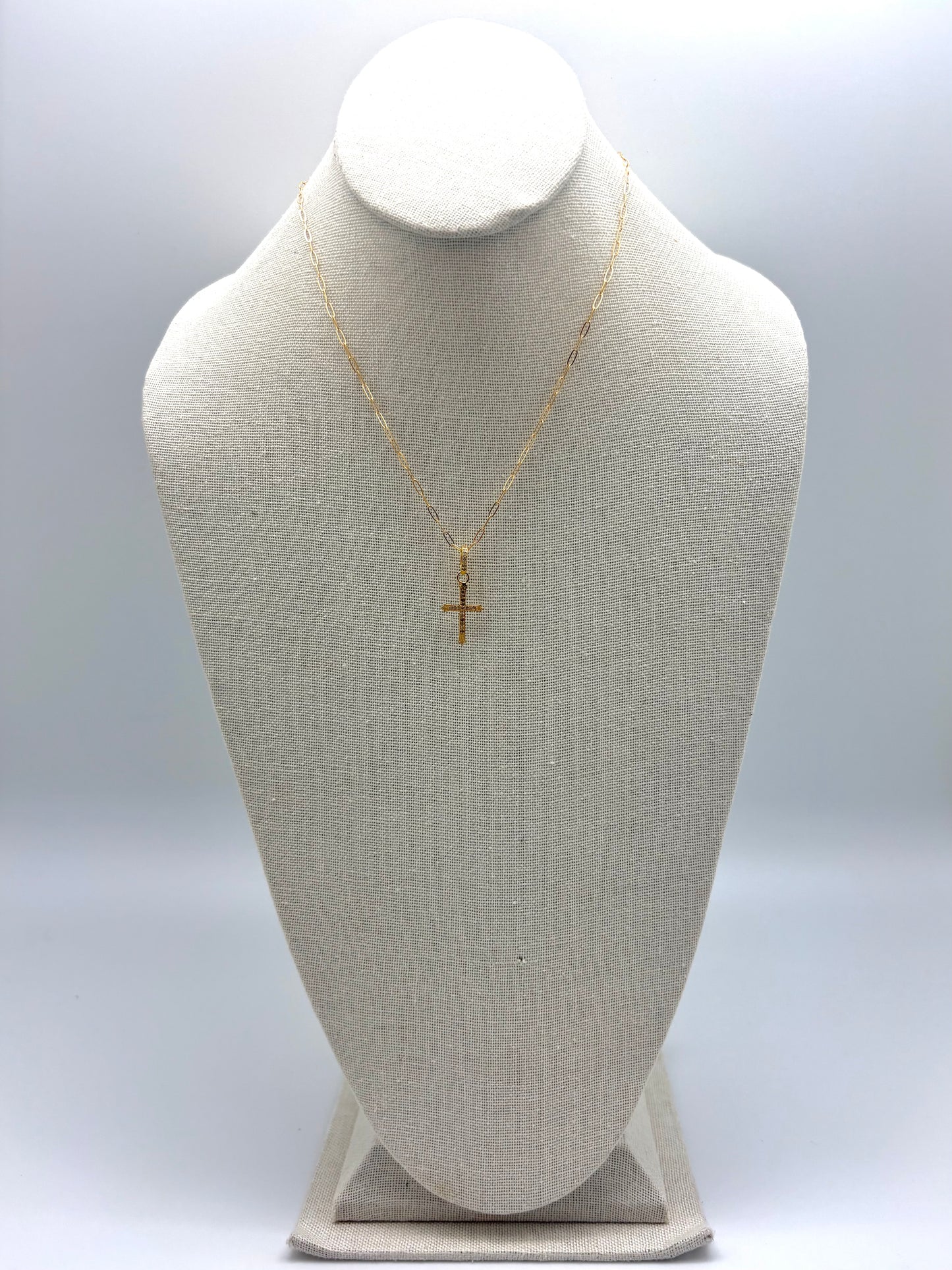Diamond cross necklace - gold