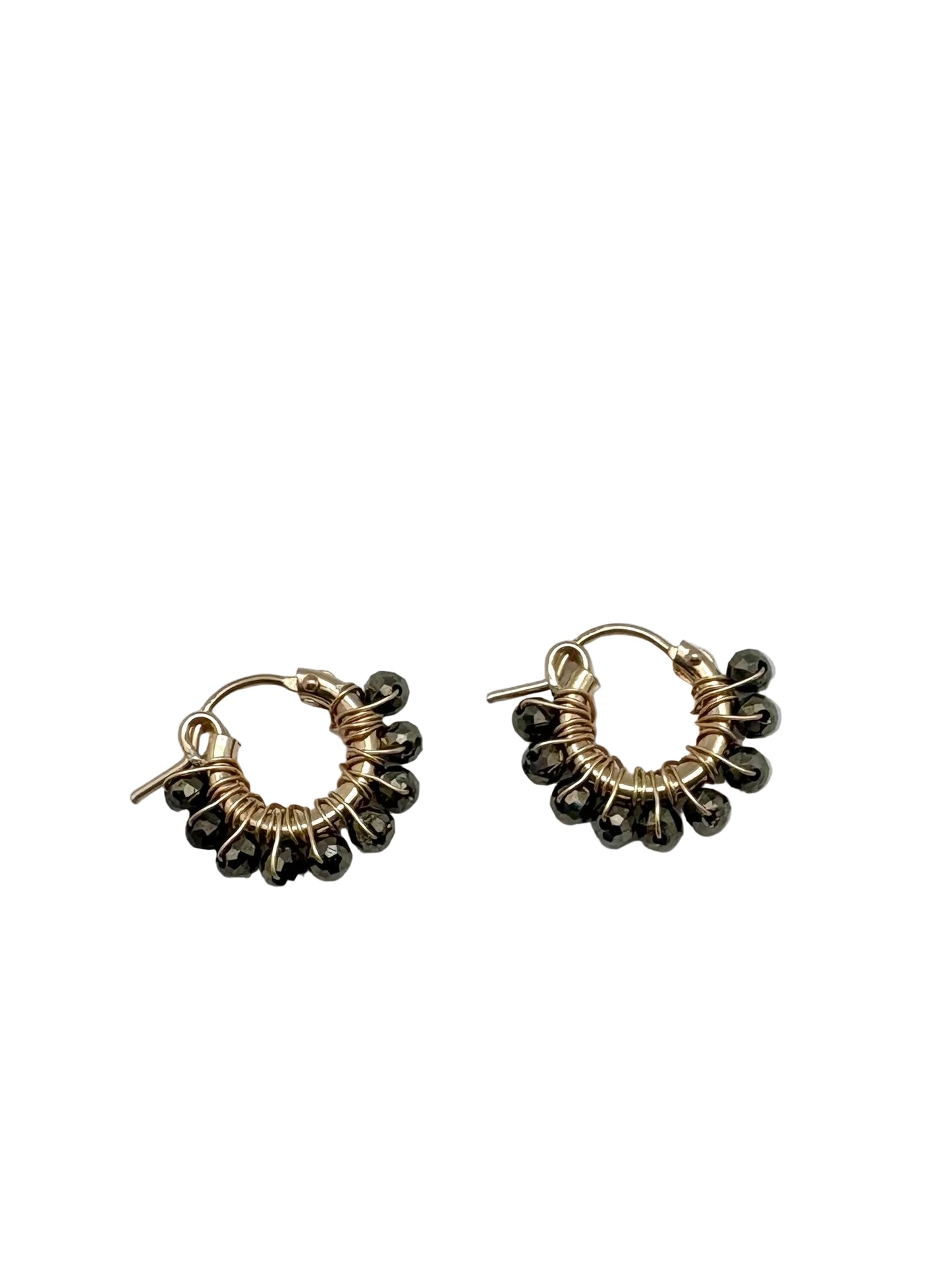 Diddi beaded hoop mini - pyrite