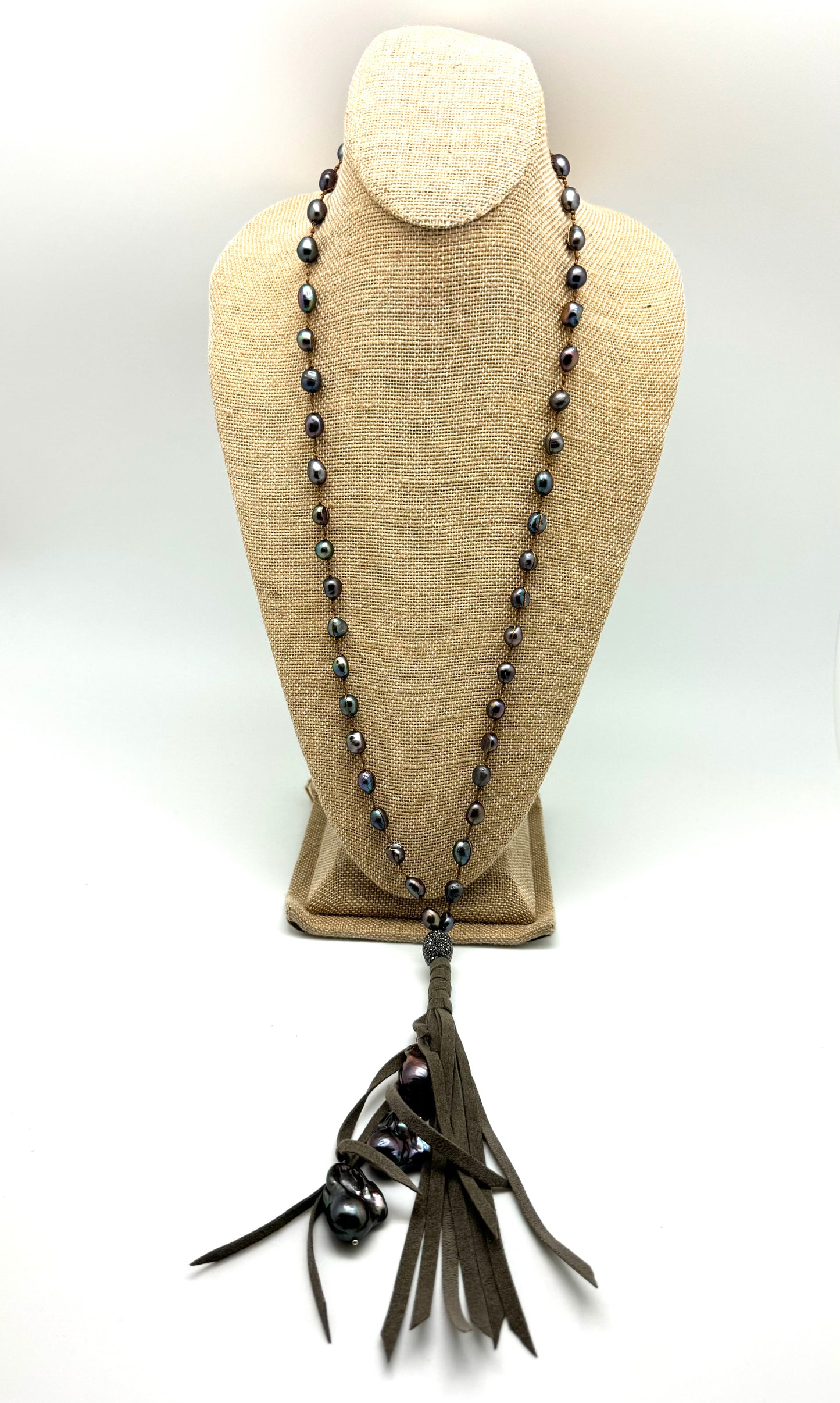 Ella Necklace - peacock pearl/taupe