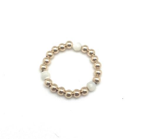 Pippi ring - gold/mother of pearl