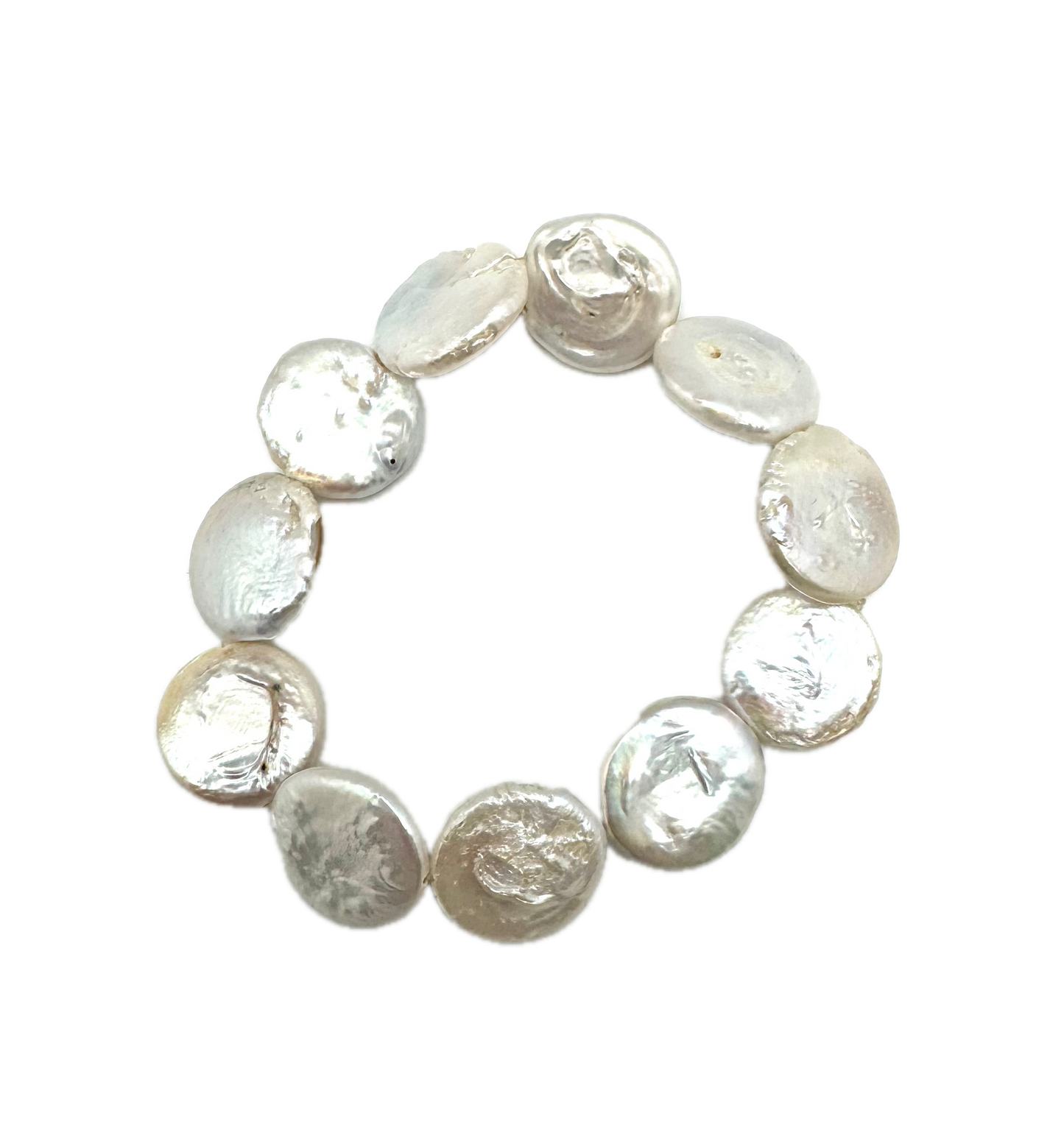 Iris bracelet- white coin pearl