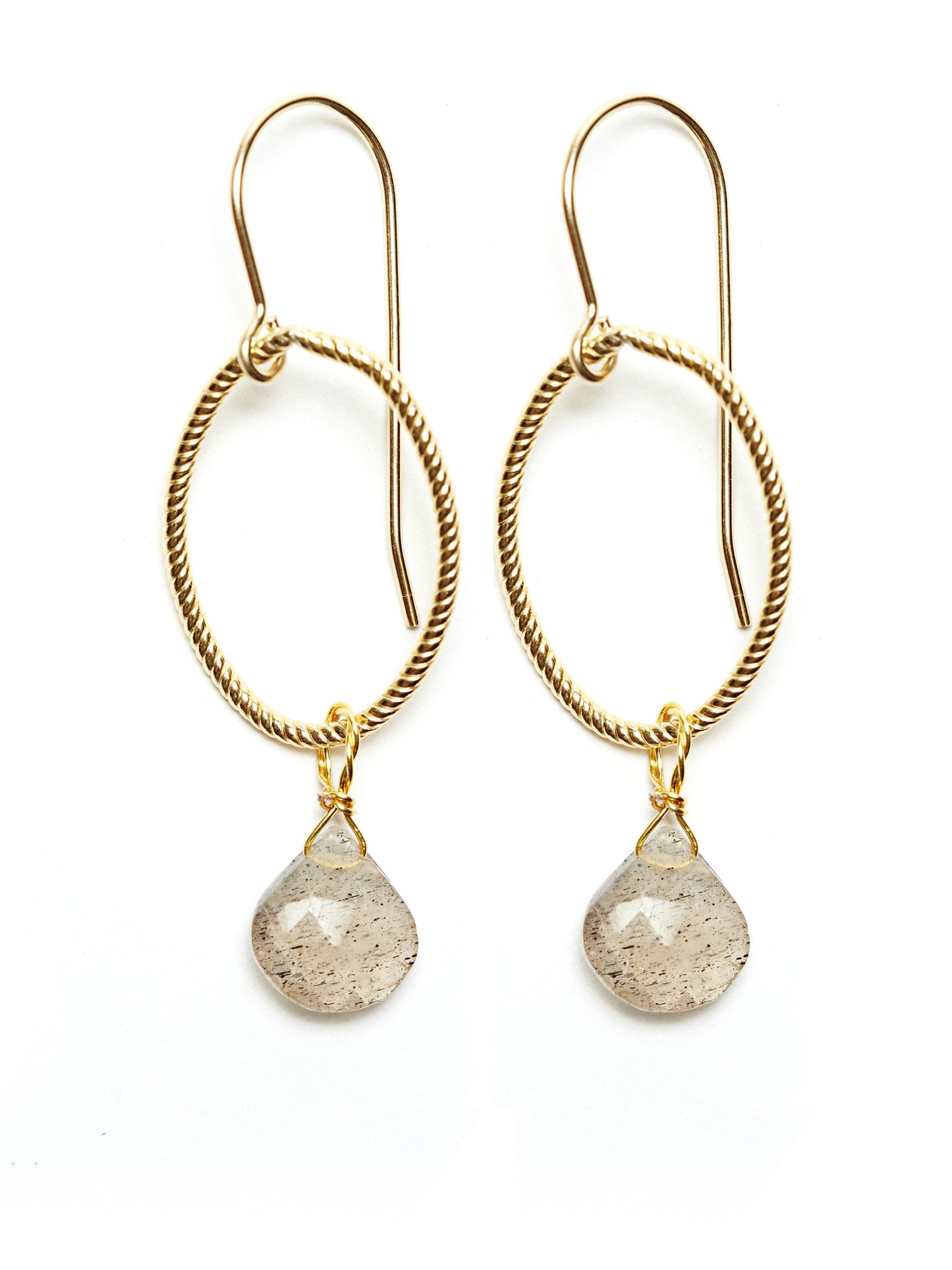 Annika Earrings - gold/labradorite