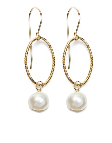 Annika Earrings - gold/white