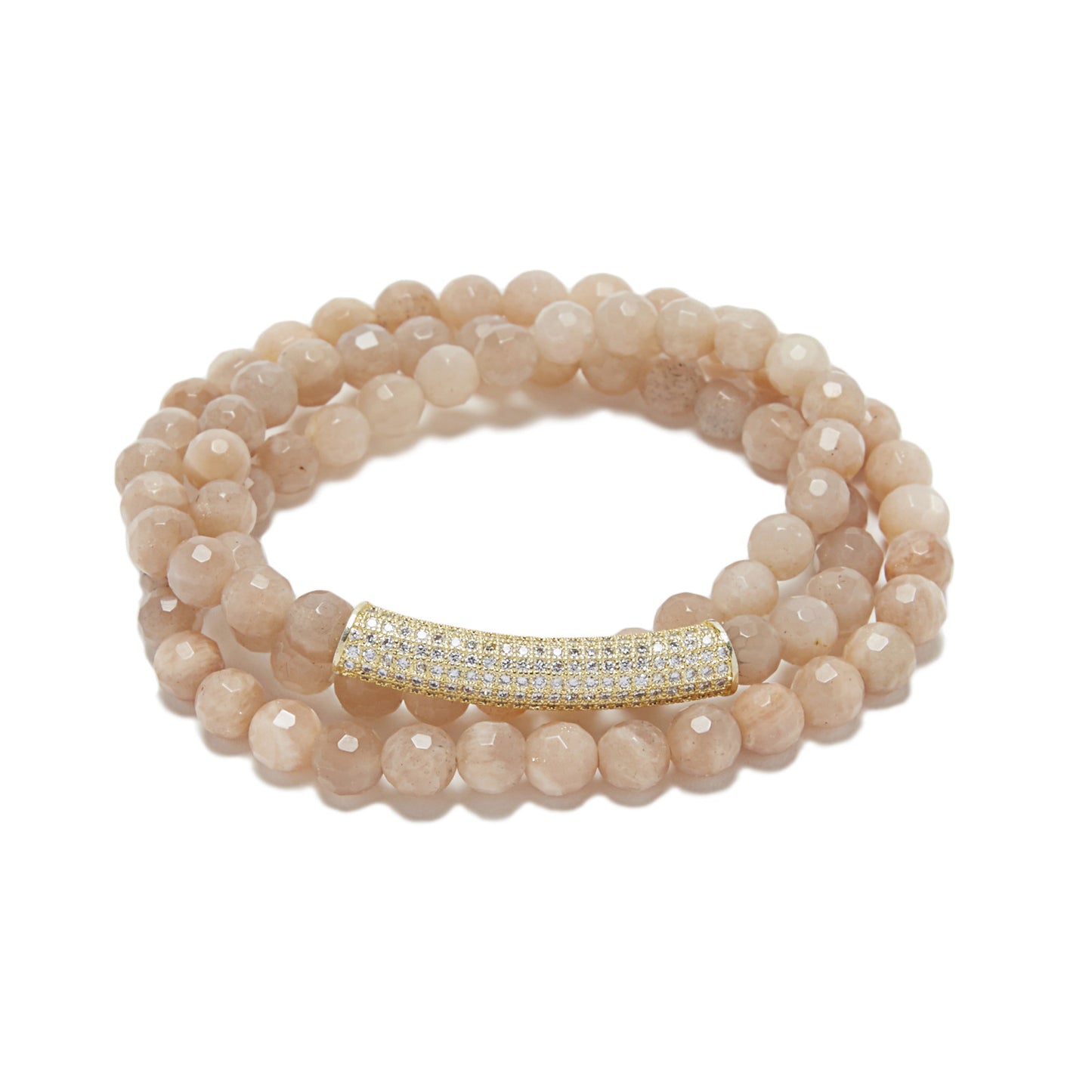 Bar Bracelet - pink moon / gold