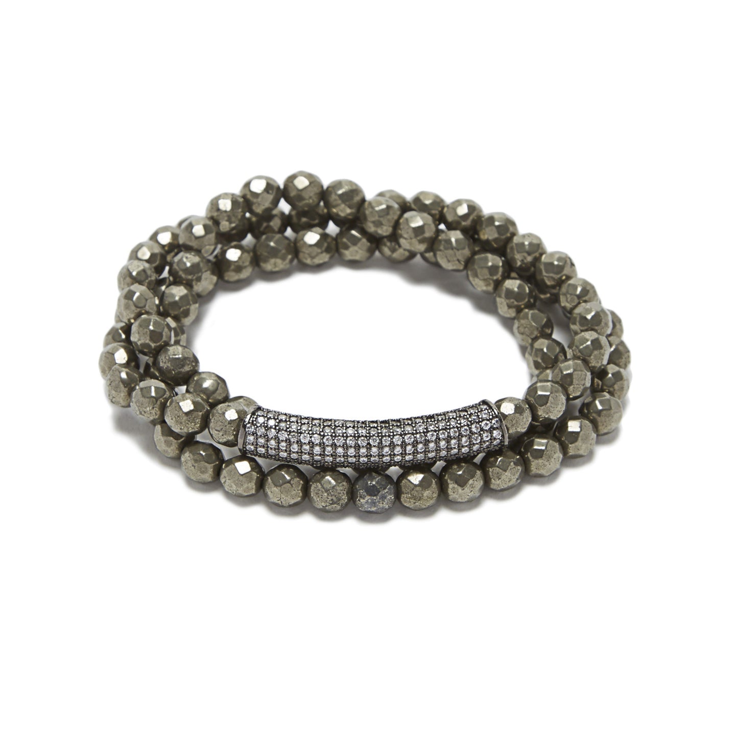 Bar Bracelet - pyrite / silver