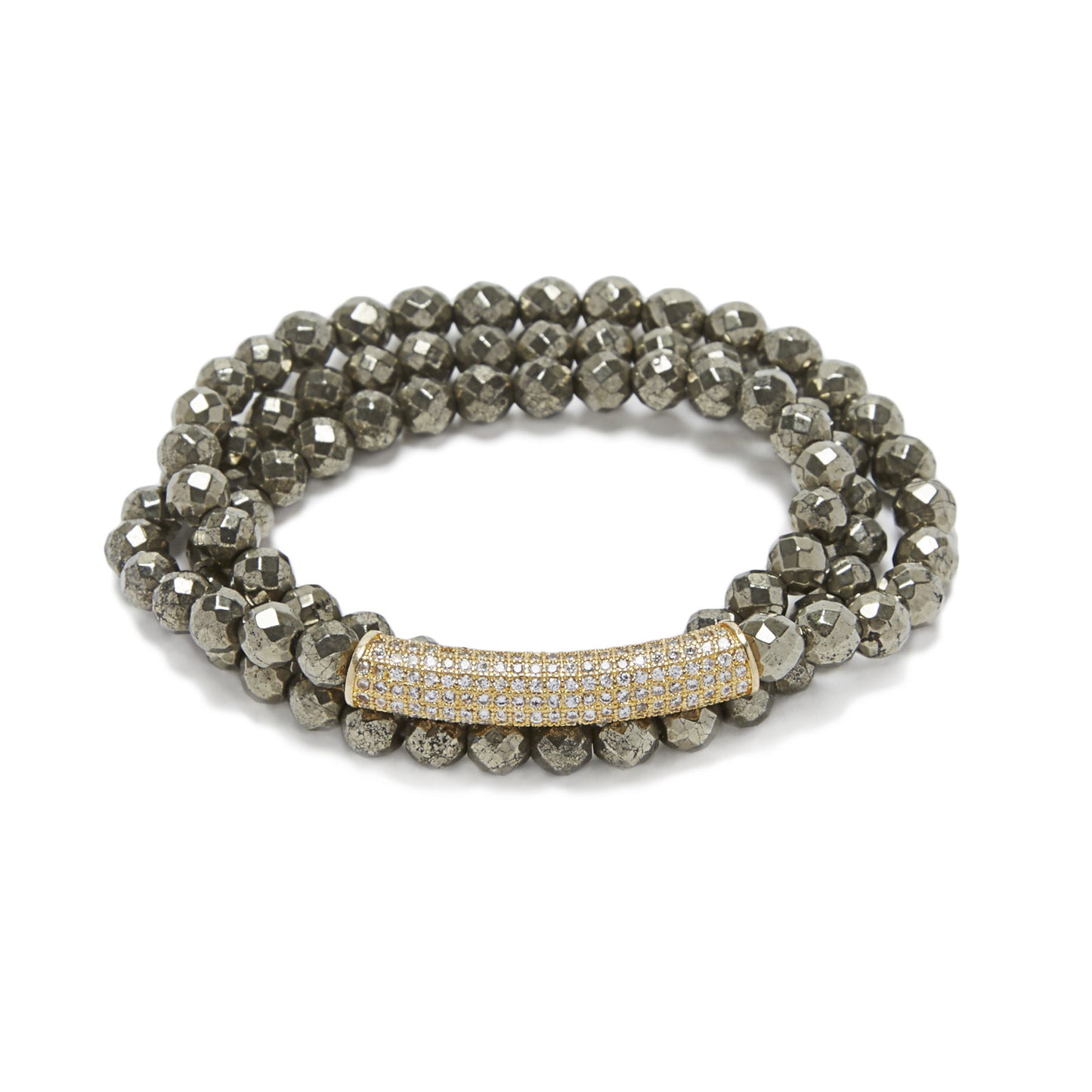Bar Bracelet - pyrite / gold