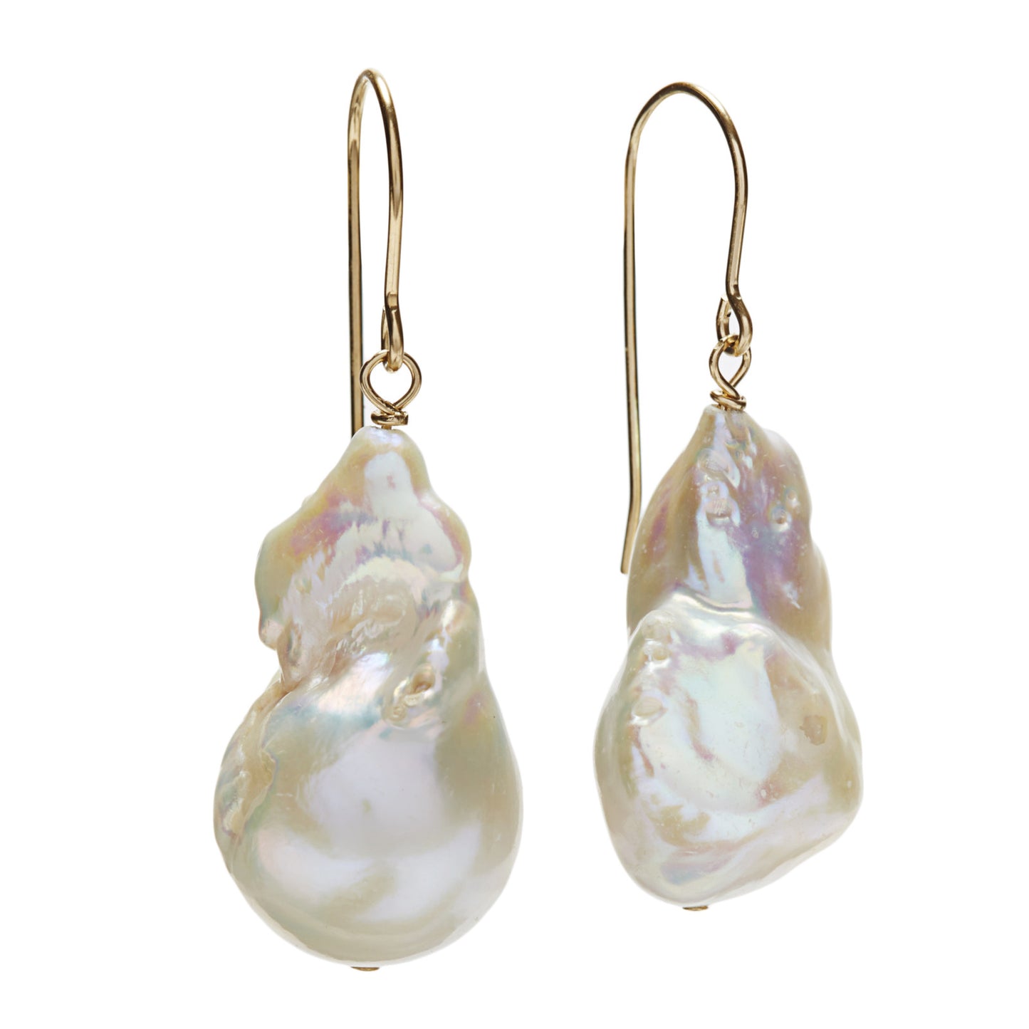 Baroque Earrings - gold/white
