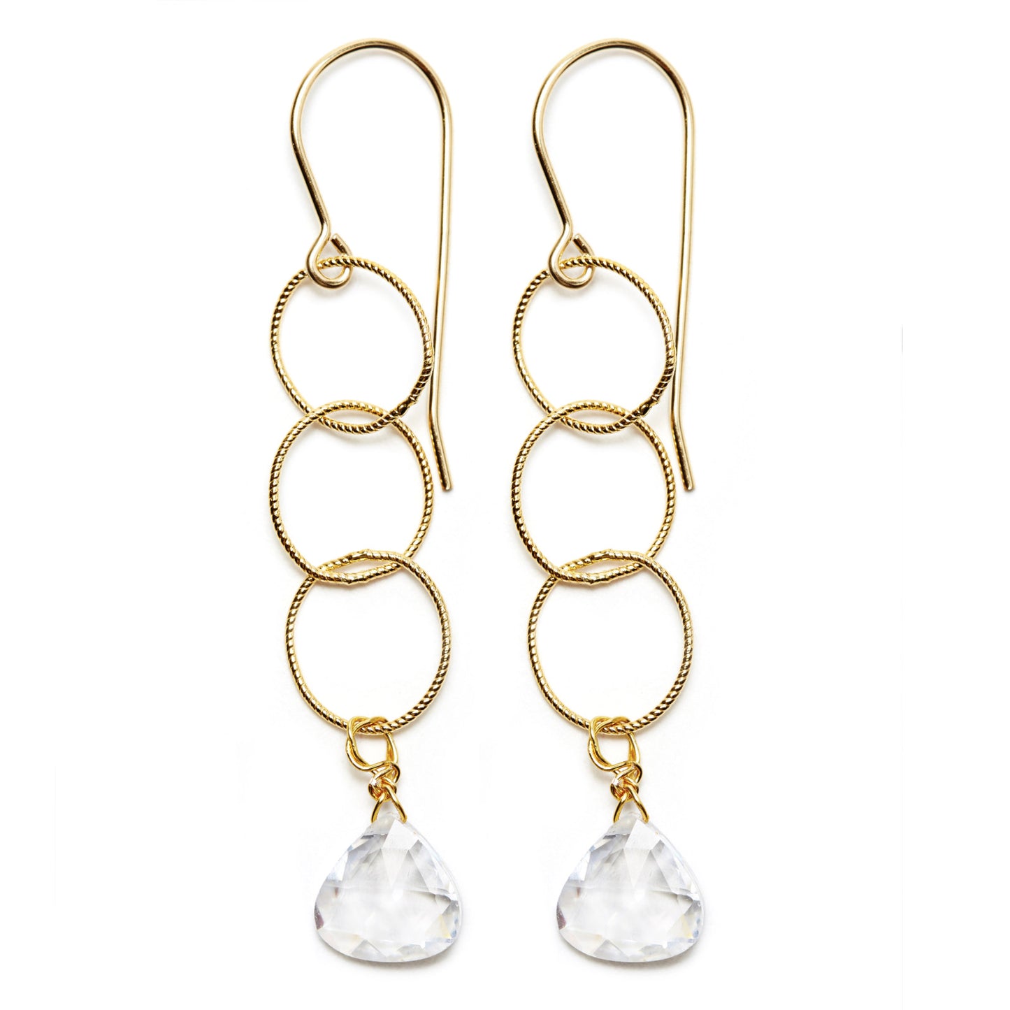 Elsa Earrings - gold/clear