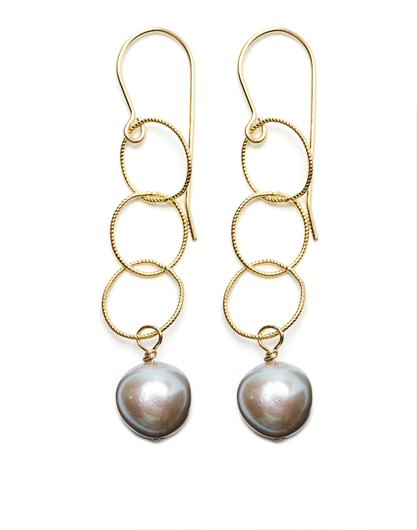 Elsa Earrings - gold/grey