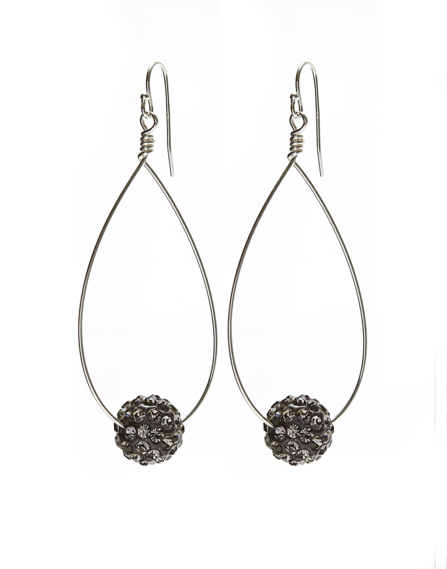 Large Oval Earrings - silver/shambala