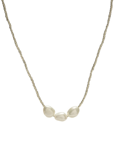 Vera short Necklace - silver/white pearl