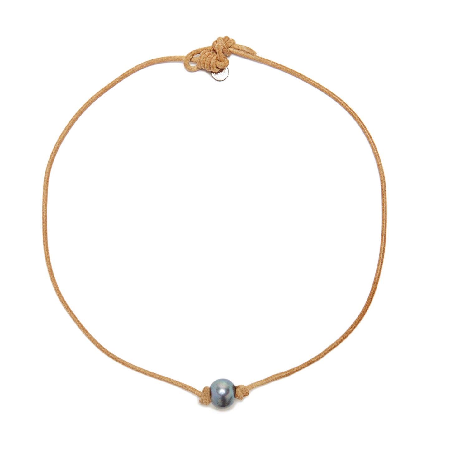 Victoria single pearl necklace - natural/grey