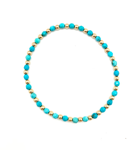 Pippi stretch bracelet - turquoise