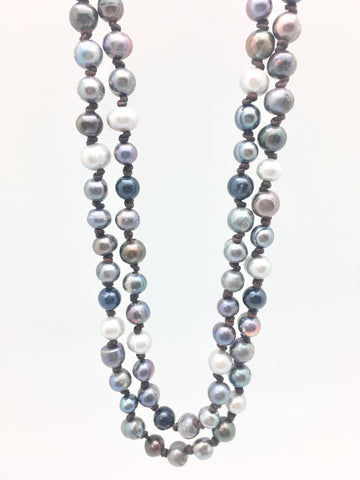 Ellen necklace - chocolate/grey