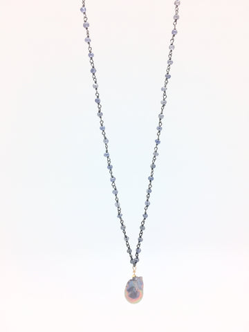 Diddi Long - iolite/peacock grey baroque pearl