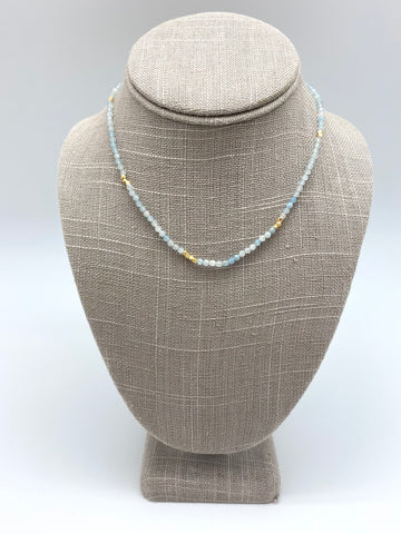 Sigrid beaded necklace - aquamarine