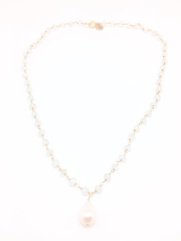 Diddi Short - white moonstone/white pearl