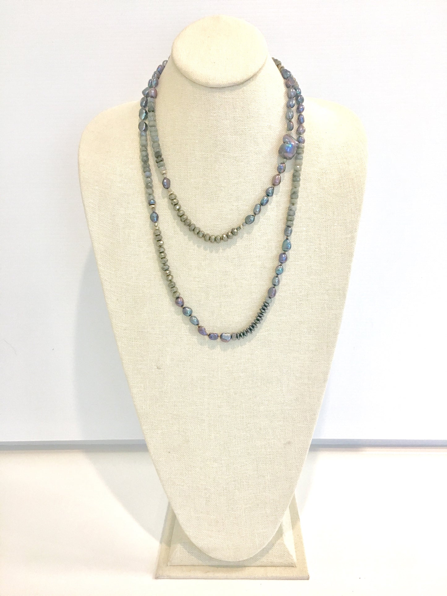 Ulrika necklace - hematite/pyrite/labradorite