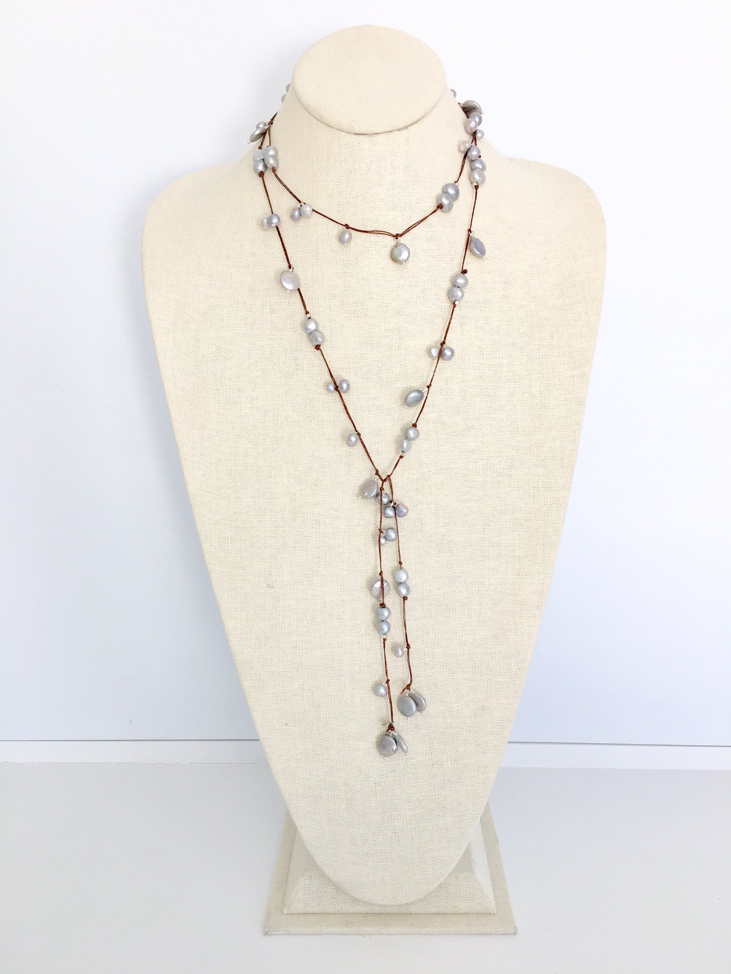 Sofie Lariat - grey/brown