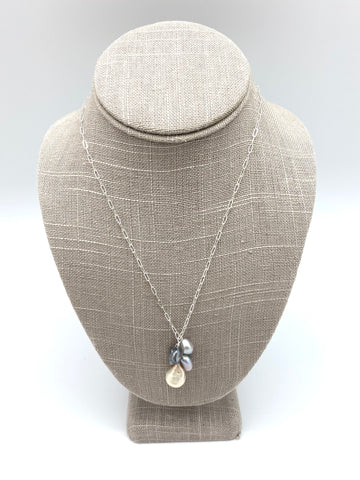 Ida necklace - silver/grey moonstone