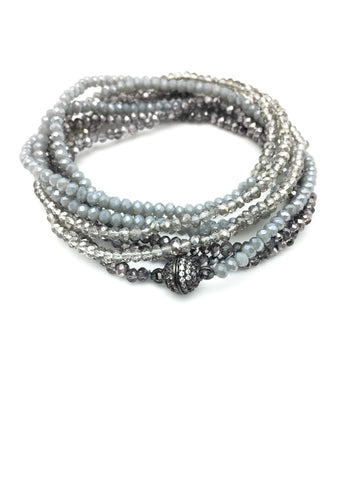 Petra Combo Bracelet/Necklace - slate/smokey/denim