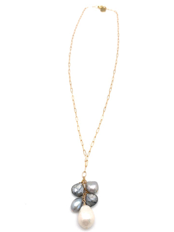 Ida necklace - gold/ grey moonstone