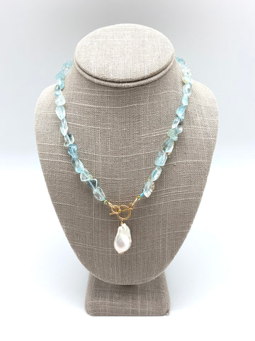 Cilla necklace - blue topaz