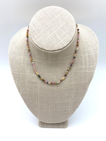 Sigrid beaded necklace - rainbow tourmaline