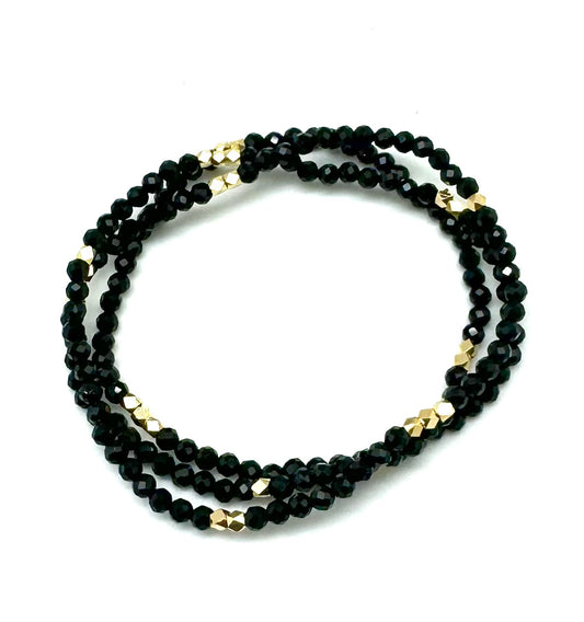 Sigrid beaded bracelet - black spinel