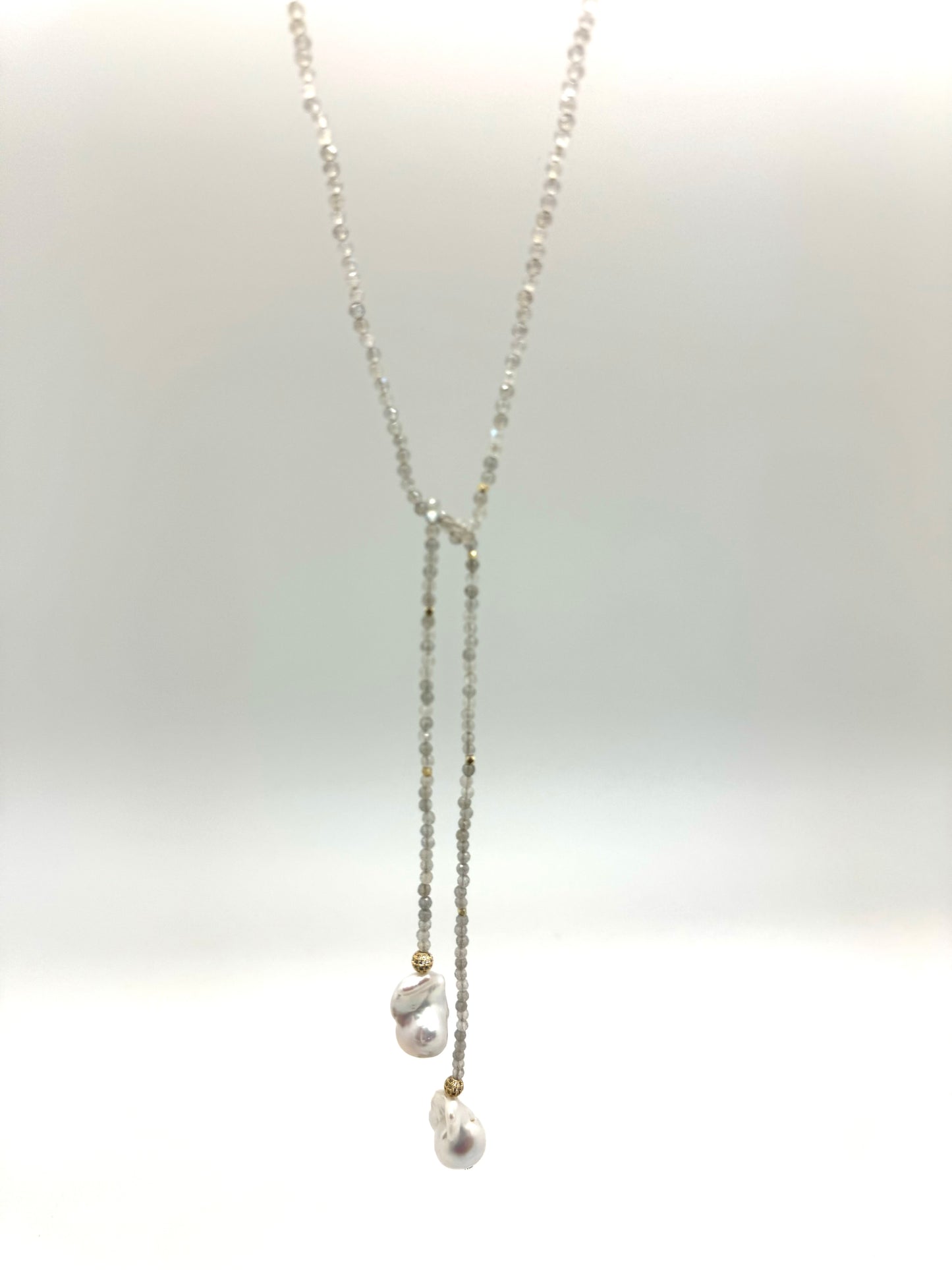 Iselia Lariat - labradorite/pearl