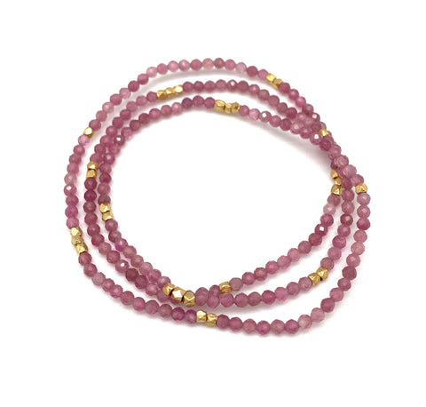 Sigrid beaded bracelet - pink tourmaline