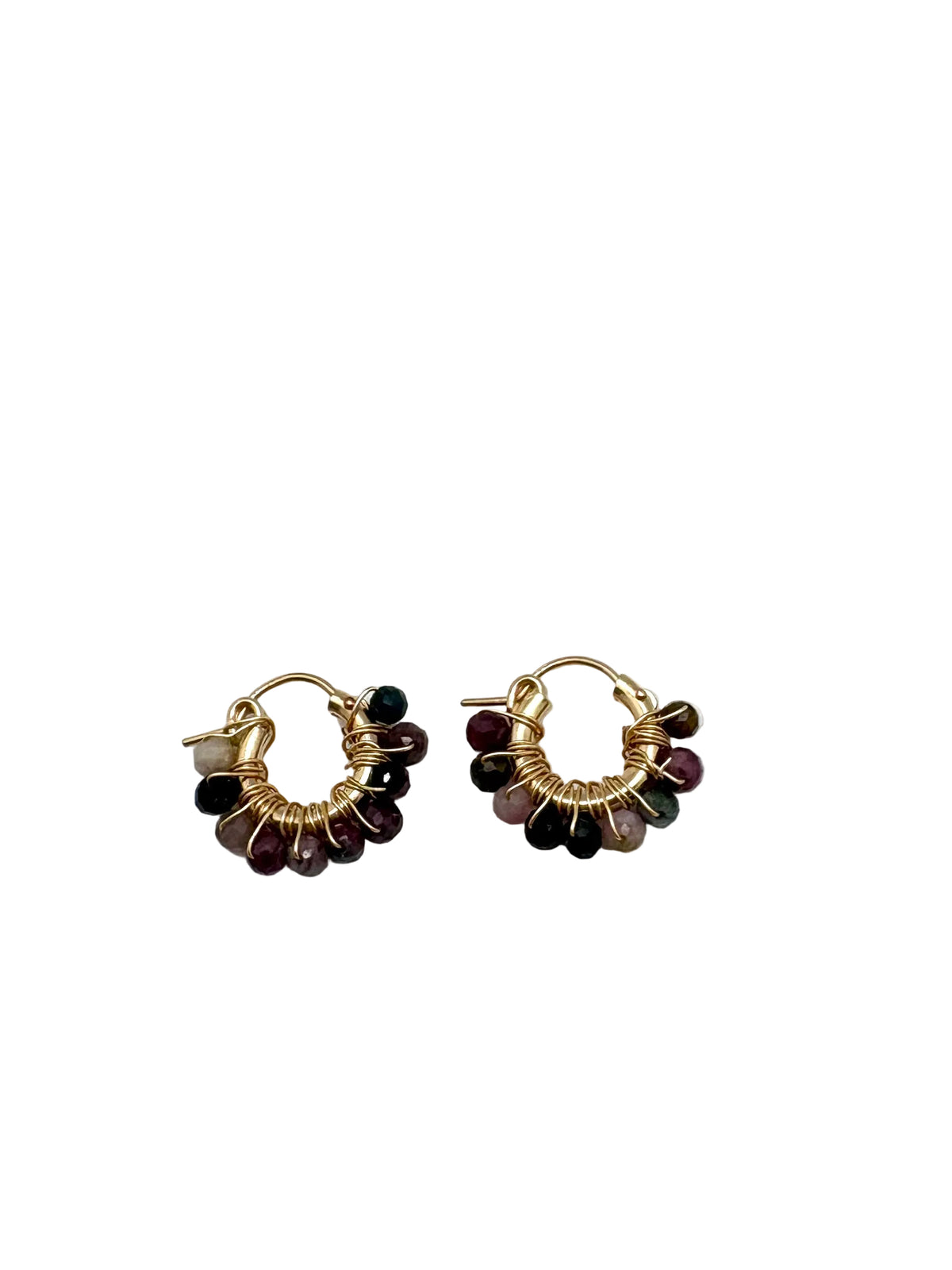 Diddi beaded hoop mini - rainbow tourmaline