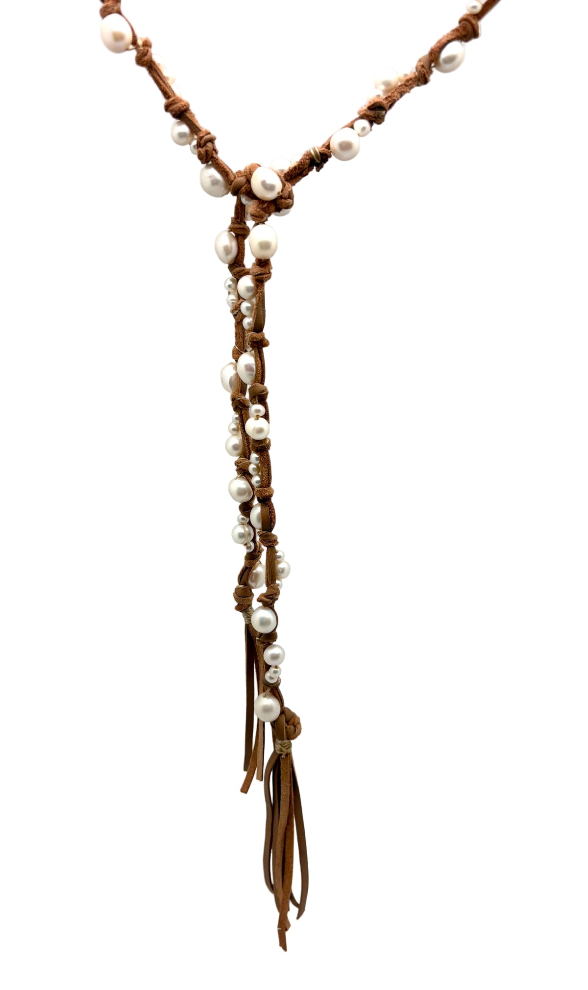 Inger Tassel Lariat - white pearl