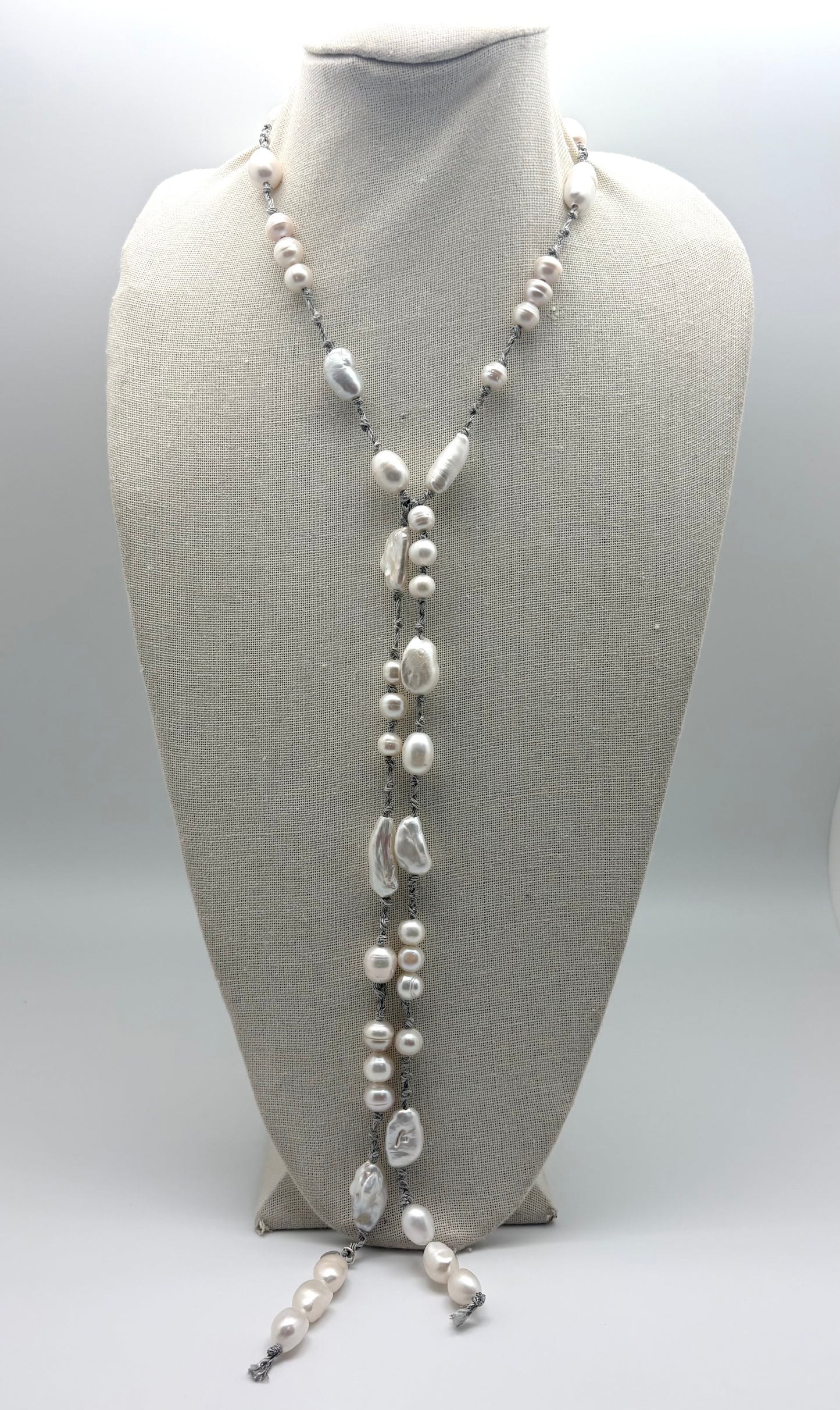 Zoey Lariat - pearl