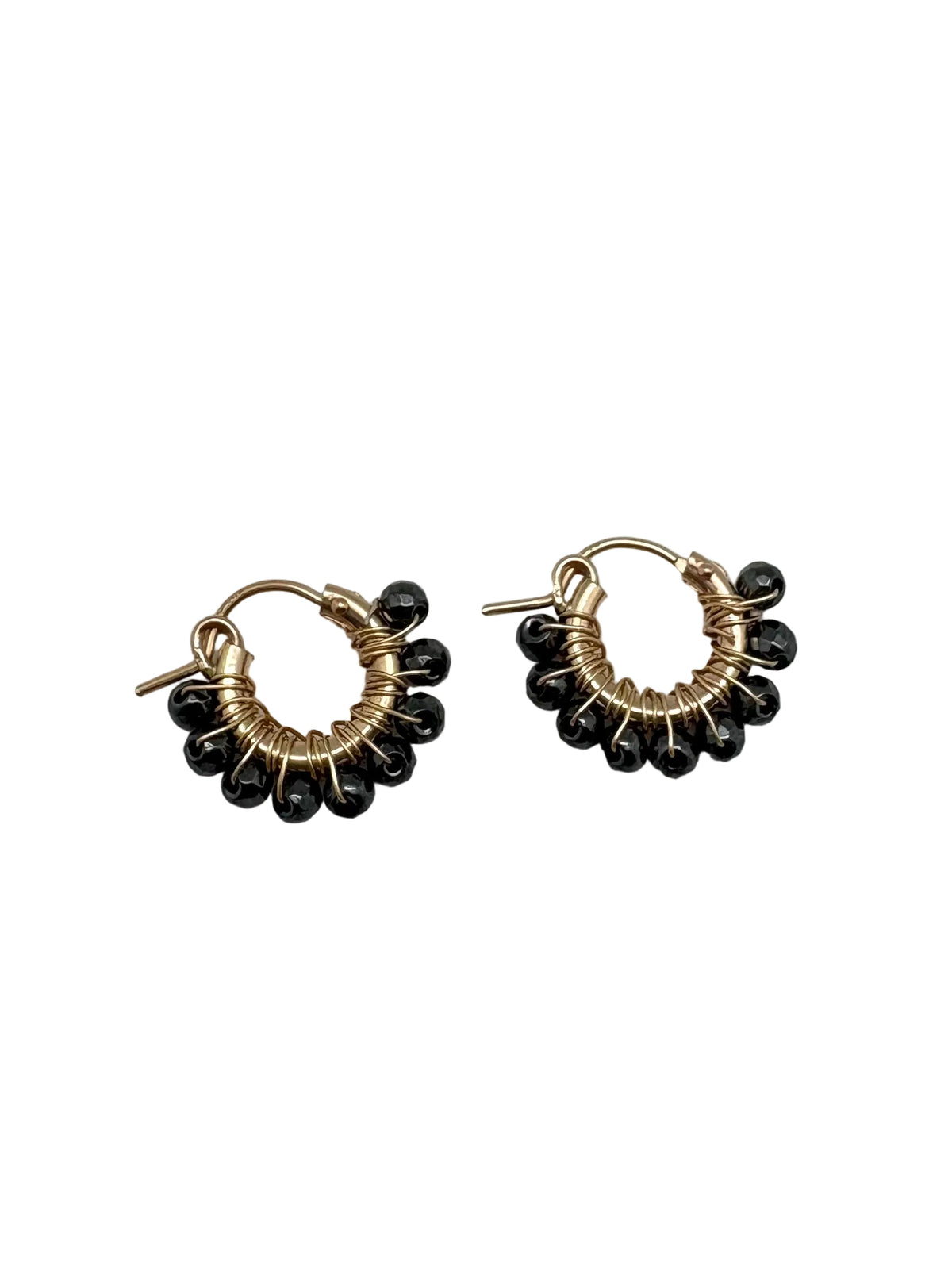 Diddi beaded hoop mini - hematite