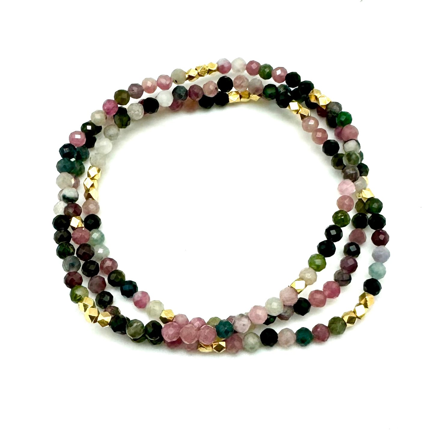 Sigrid beaded bracelet - rainbow tourmaline