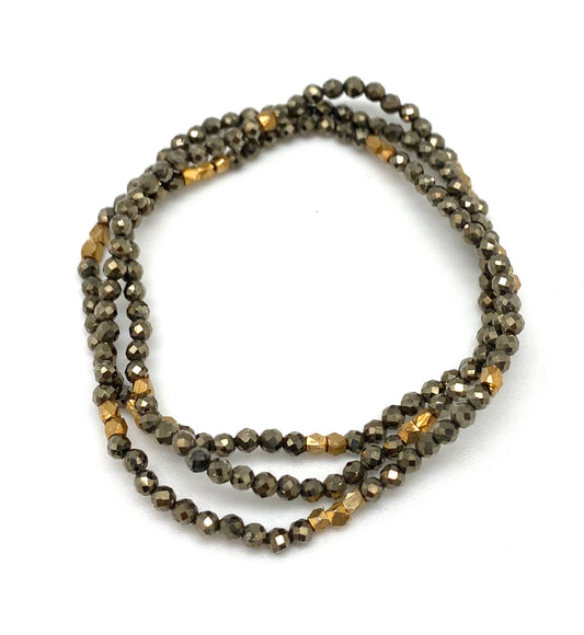 Sigrid beaded bracelet - pyrite