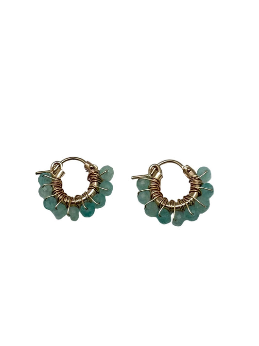 Diddi beaded hoop mini - amazonite