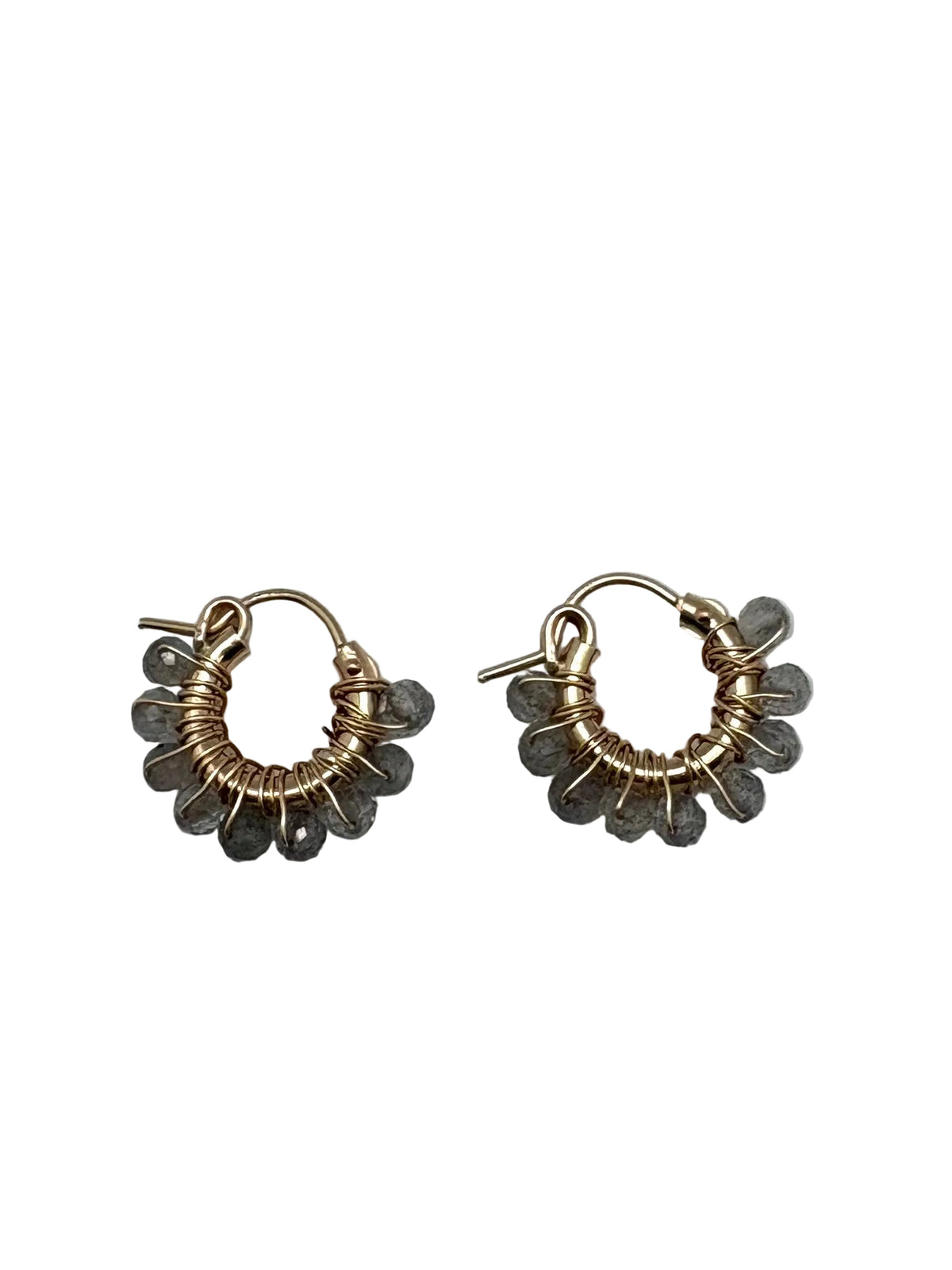 Diddi beaded hoop mini - labradorite