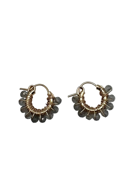Diddi beaded hoop mini - labradorite