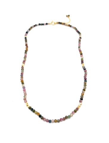 Sigrid beaded necklace - rainbow tourmaline