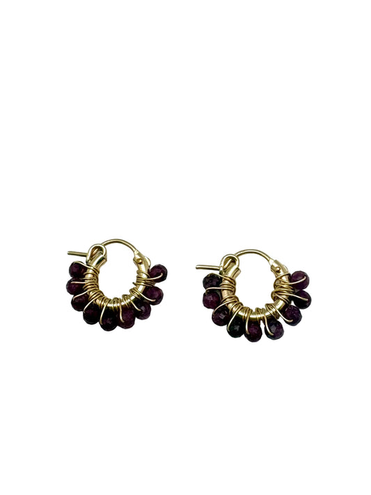 Diddi beaded hoop mini - ruby