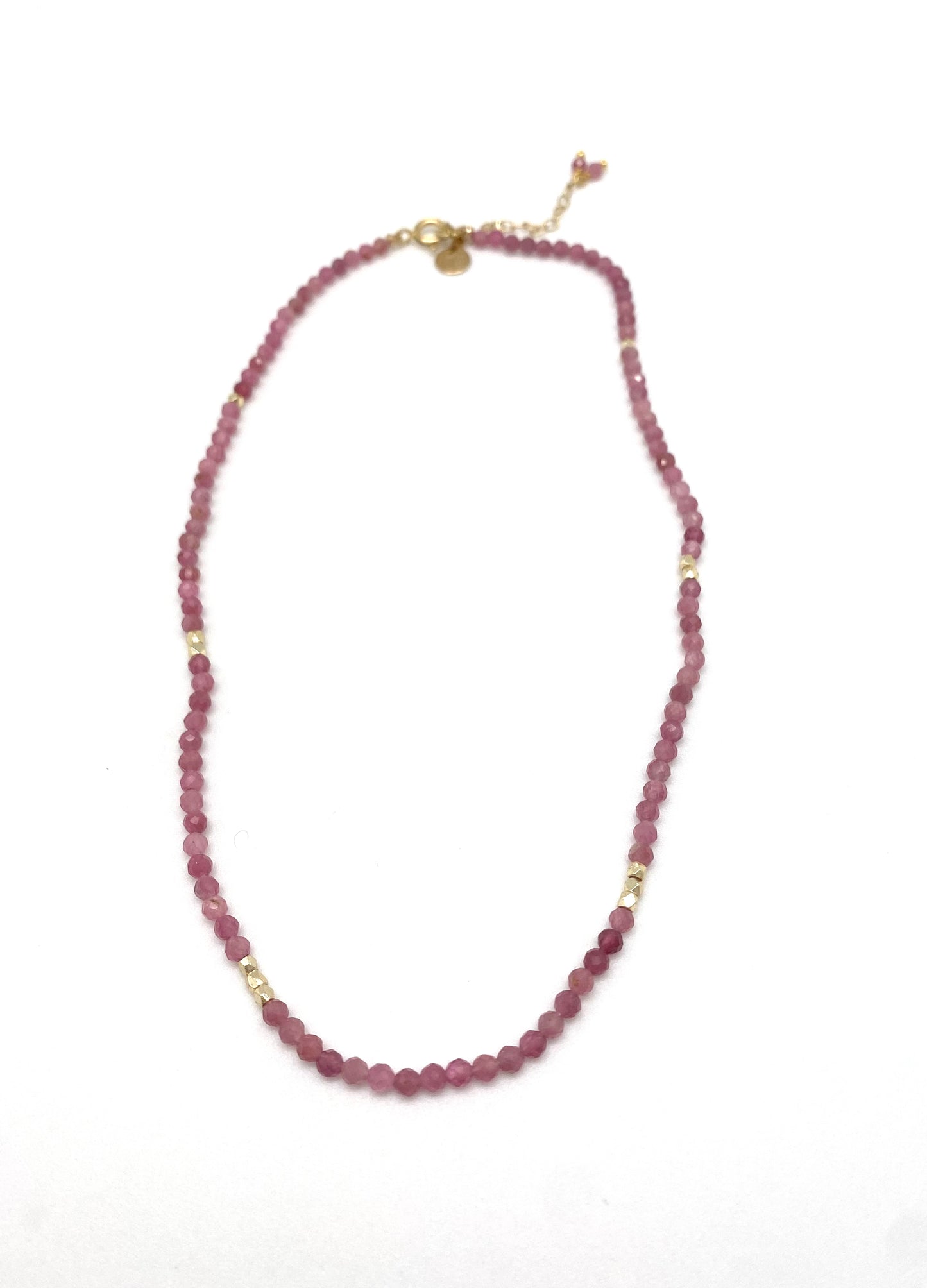 Sigrid beaded necklace - pink tourmaline