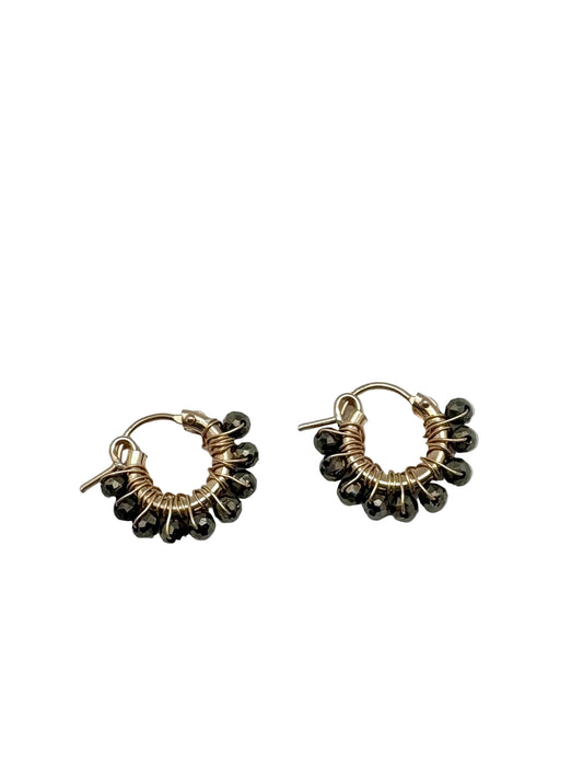 Diddi beaded hoop mini - pyrite