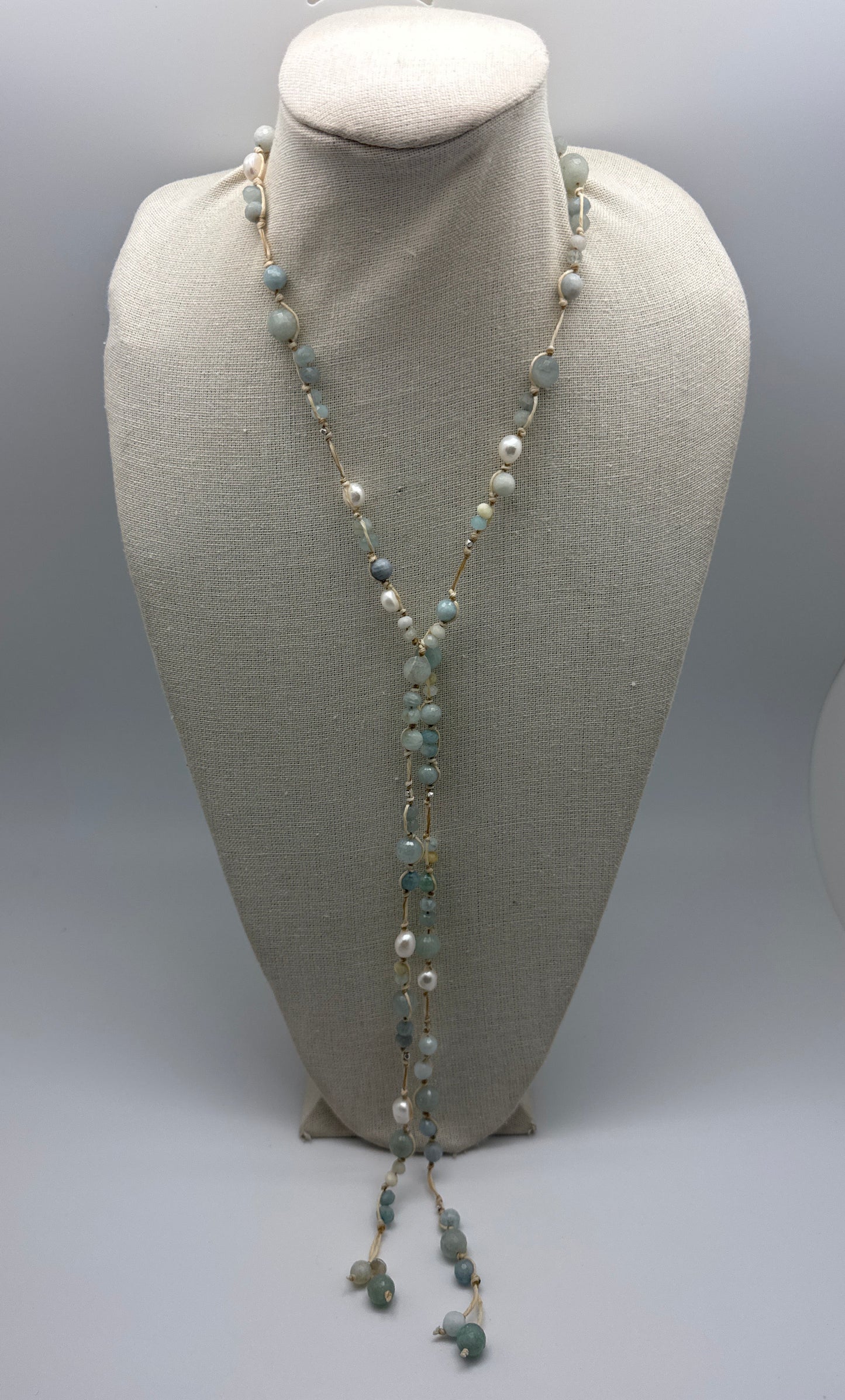 Carola Lariat - aquamarine