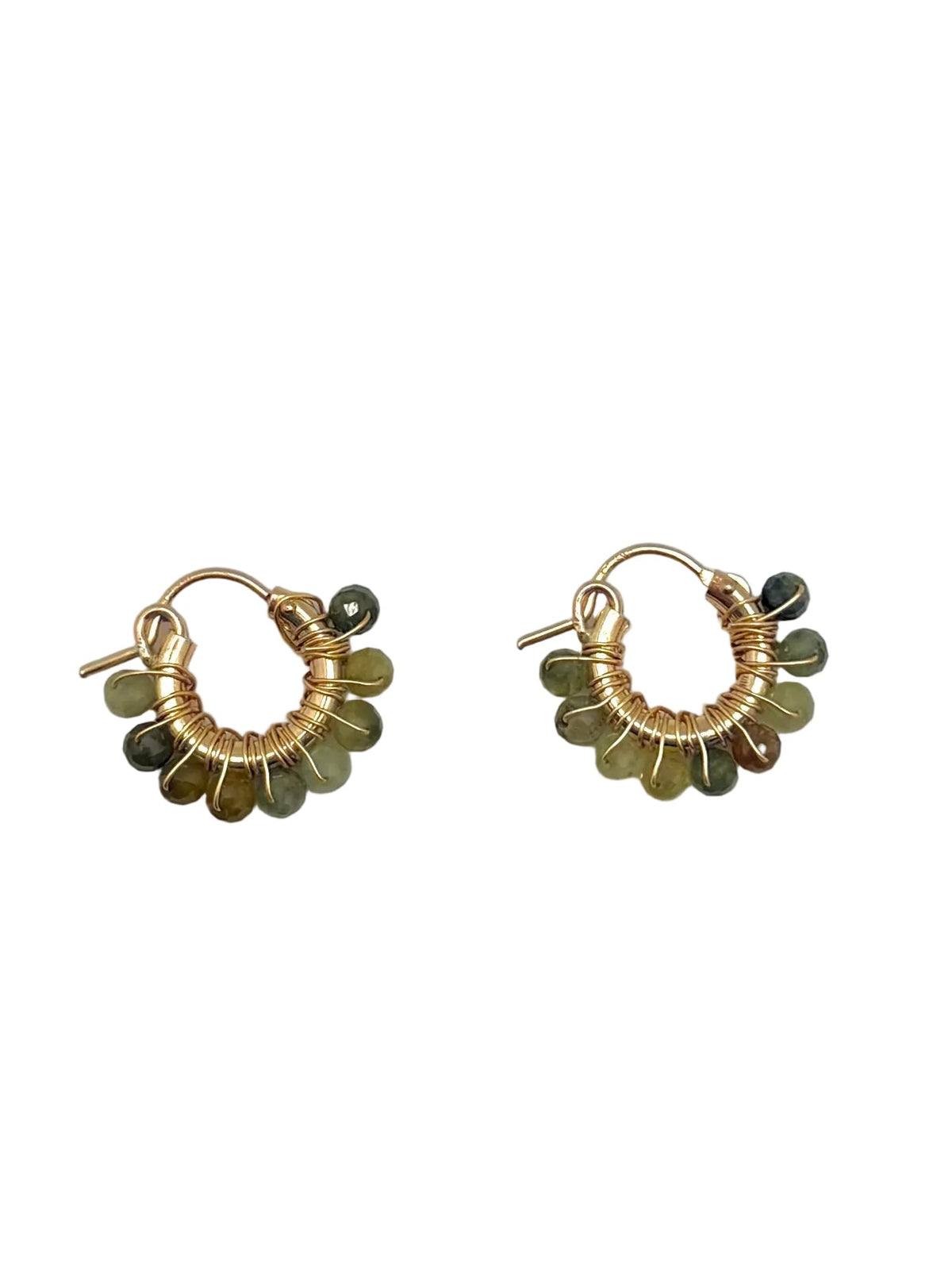 Diddi beaded hoop mini - moss garnet