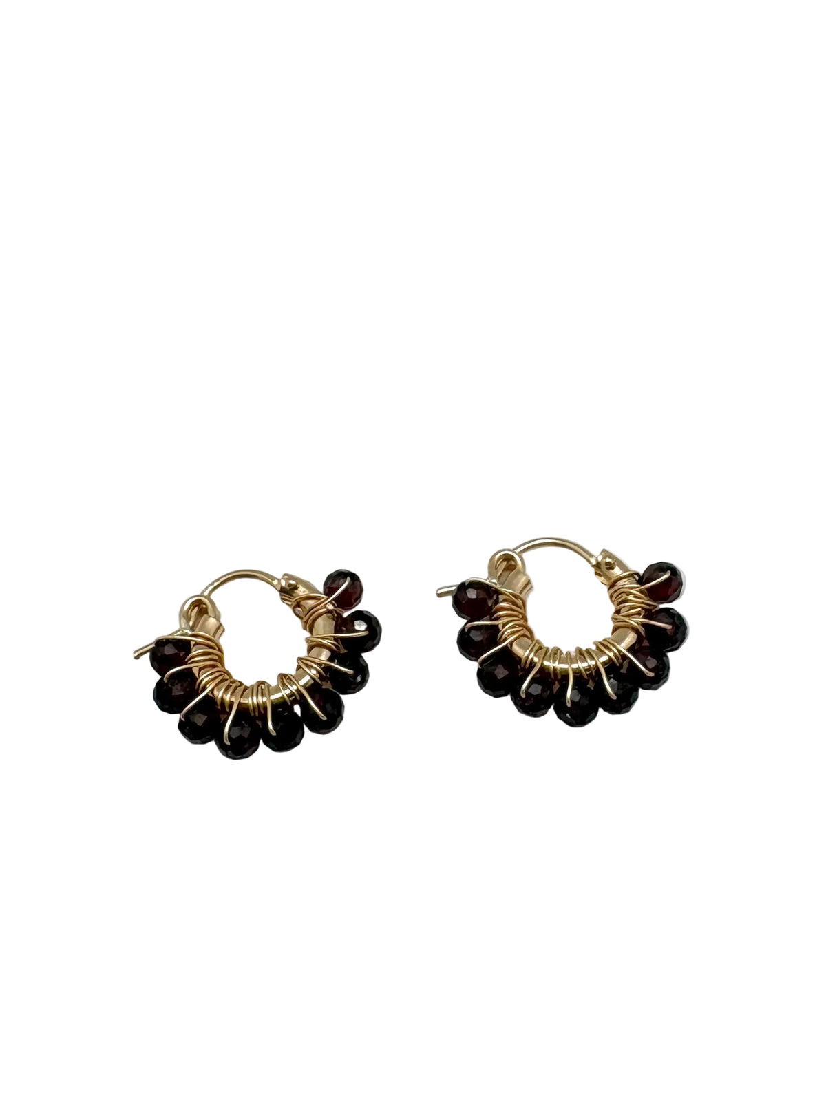 Diddi beaded hoop mini - garnet