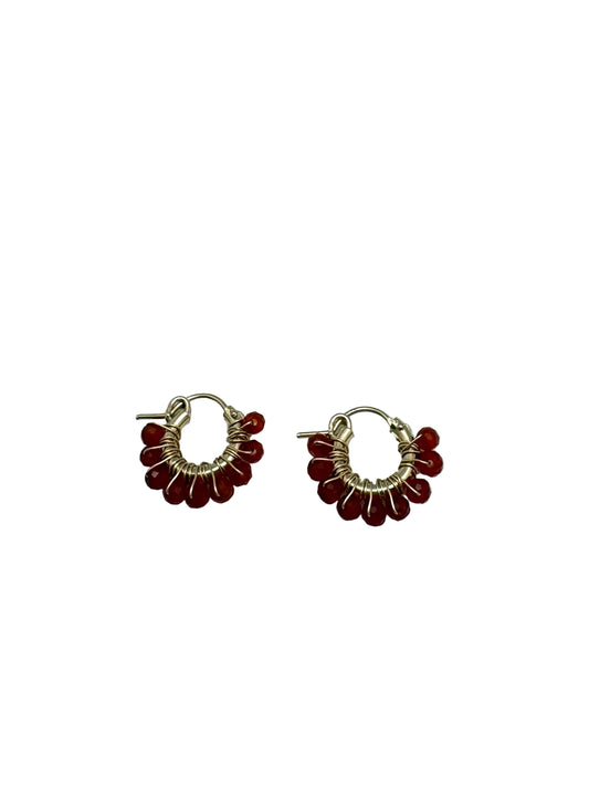 Diddi beaded hoop mini - cornelian